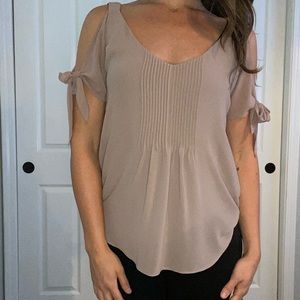 Cream Cold Shoulder Top